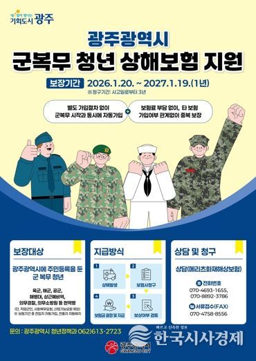 군복무 청년 상해보험 보장 확대