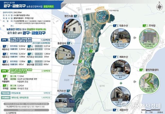 강구면 금호지구 정비 사업 종합계획도.