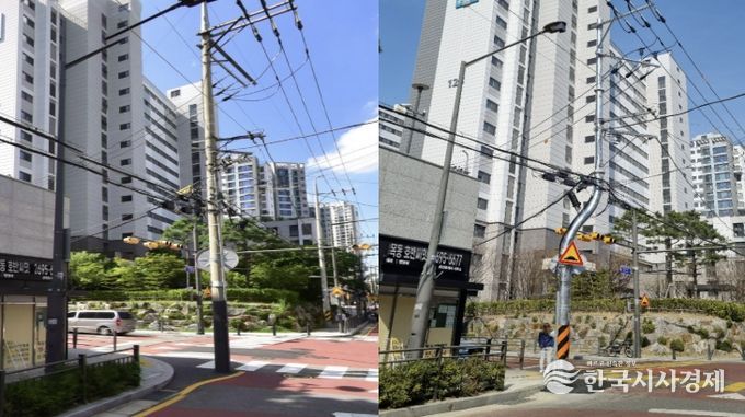 신정3동 호반써밋목동아파트 앞 사거리 이설 전·후 모습